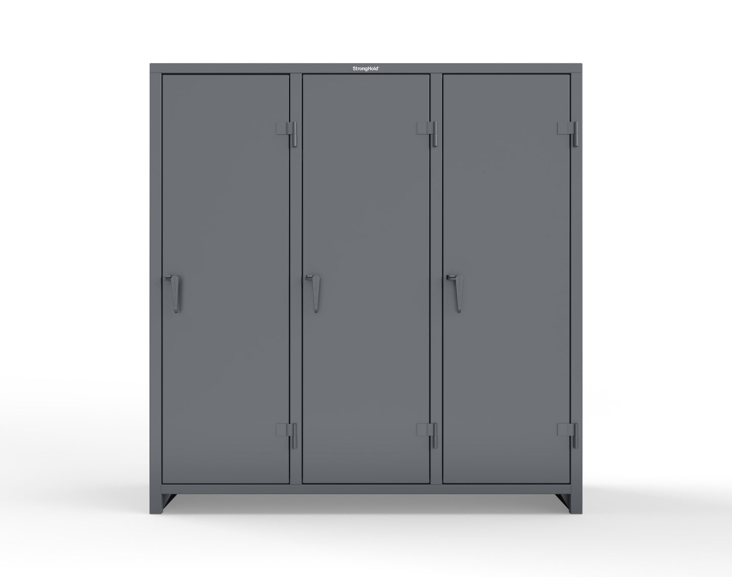 Extra Heavy Duty 14 GA Single-Tier Locker with Shelf and Hanger Rod, 3 Compartments - 72in. W x 24 in. D x 75 in. H - 66-3D-24-1T-L-7024