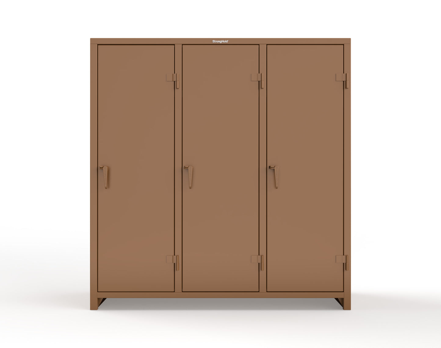 Extra Heavy Duty 14 GA Single-Tier Locker with Shelf and Hanger Rod, 3 Compartments - 72in. W x 24 in. D x 75 in. H - 66-3D-24-1T-L-8025