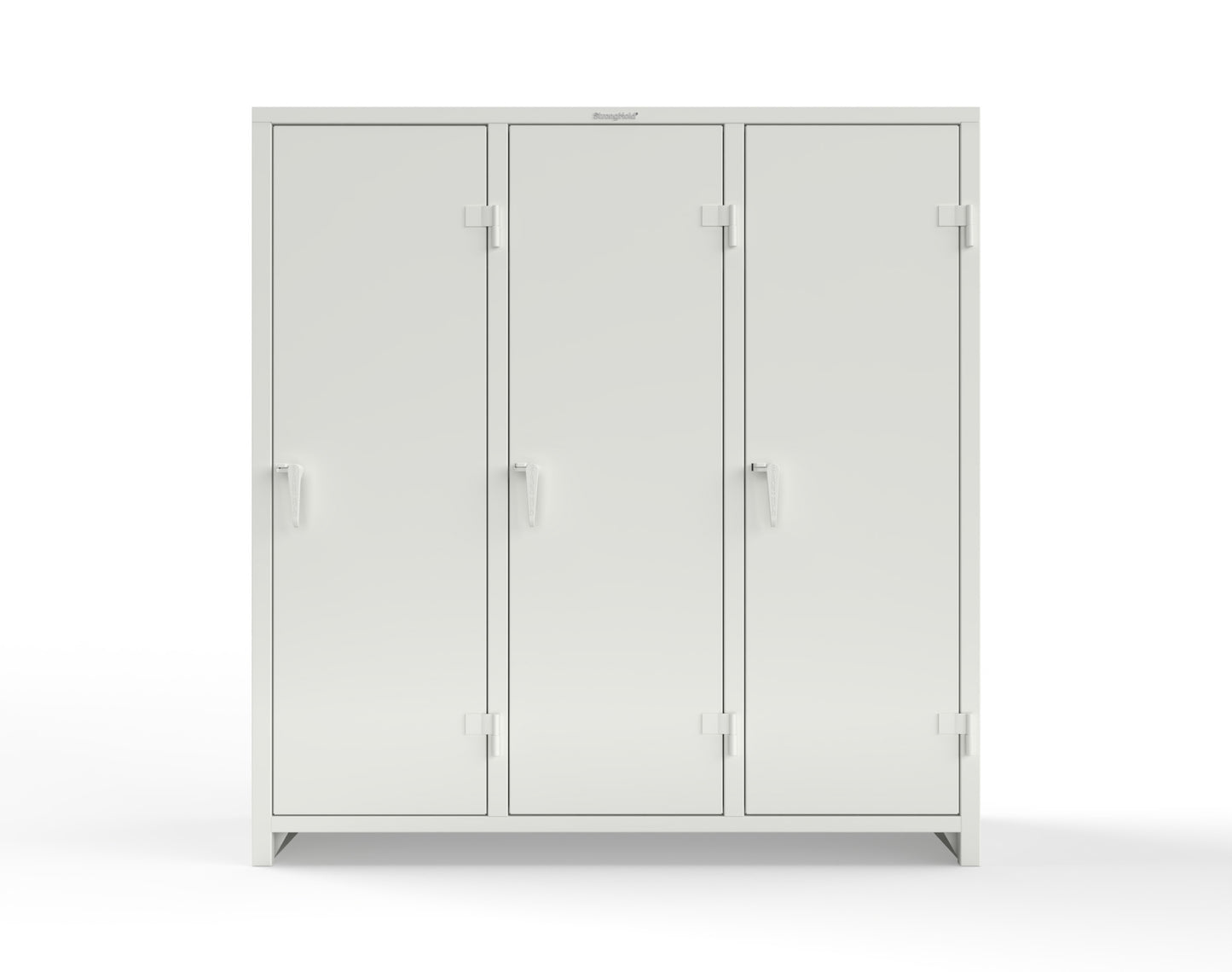 Extra Heavy Duty 14 GA Single-Tier Locker with Shelf and Hanger Rod, 3 Compartments - 72in. W x 24 in. D x 75 in. H - 66-3D-24-1T-L-9003