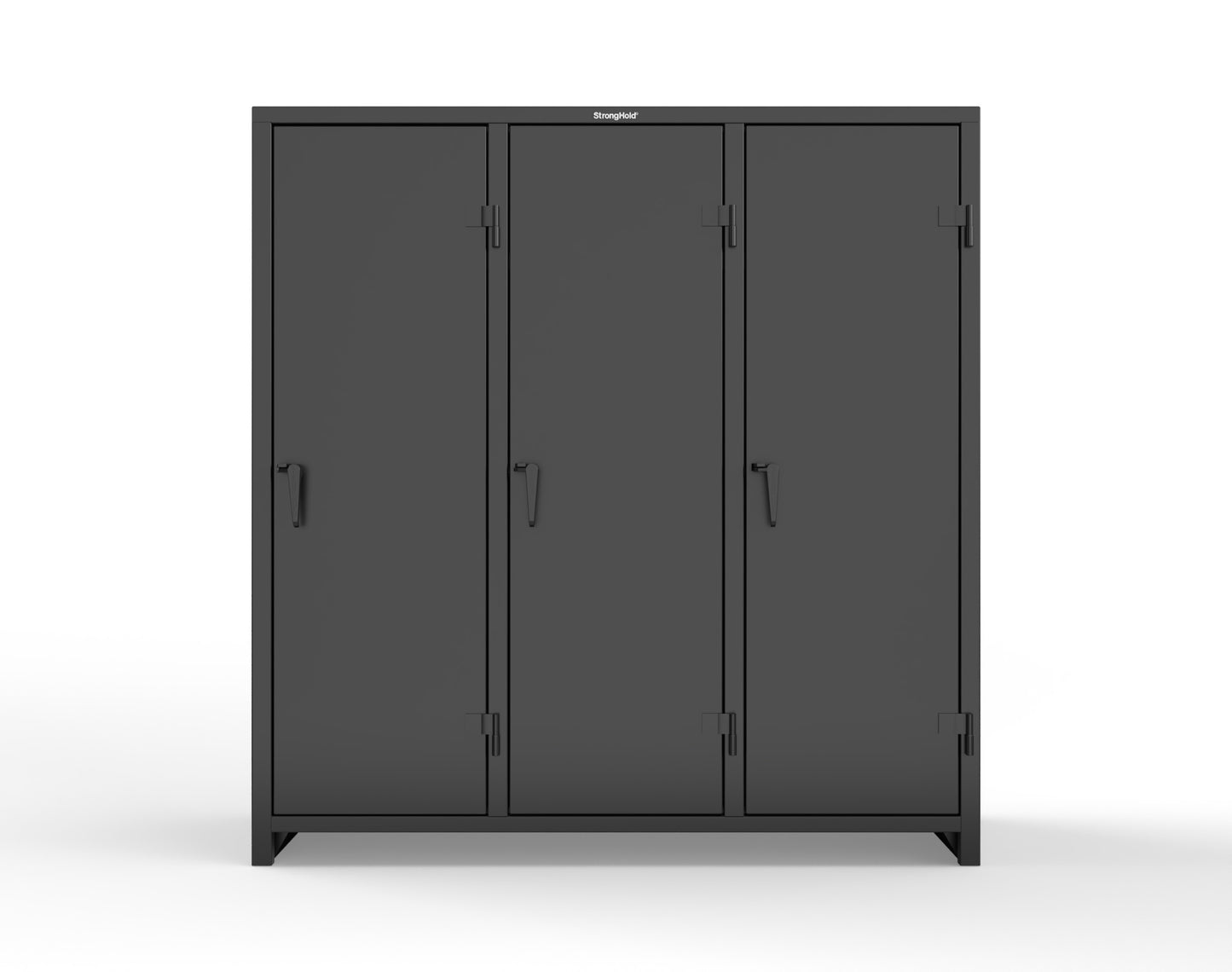 Extra Heavy Duty 14 GA Single-Tier Locker with Shelf and Hanger Rod, 3 Compartments - 72in. W x 24 in. D x 75 in. H - 66-3D-24-1T-L-9005