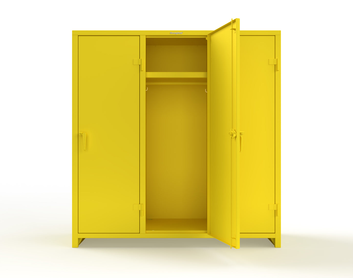 Extra Heavy Duty 14 GA Single-Tier Locker with Shelf and Hanger Rod, 3 Compartments - 72in. W x 24 in. D x 75 in. H - 66-3D-24-1T-L-1023