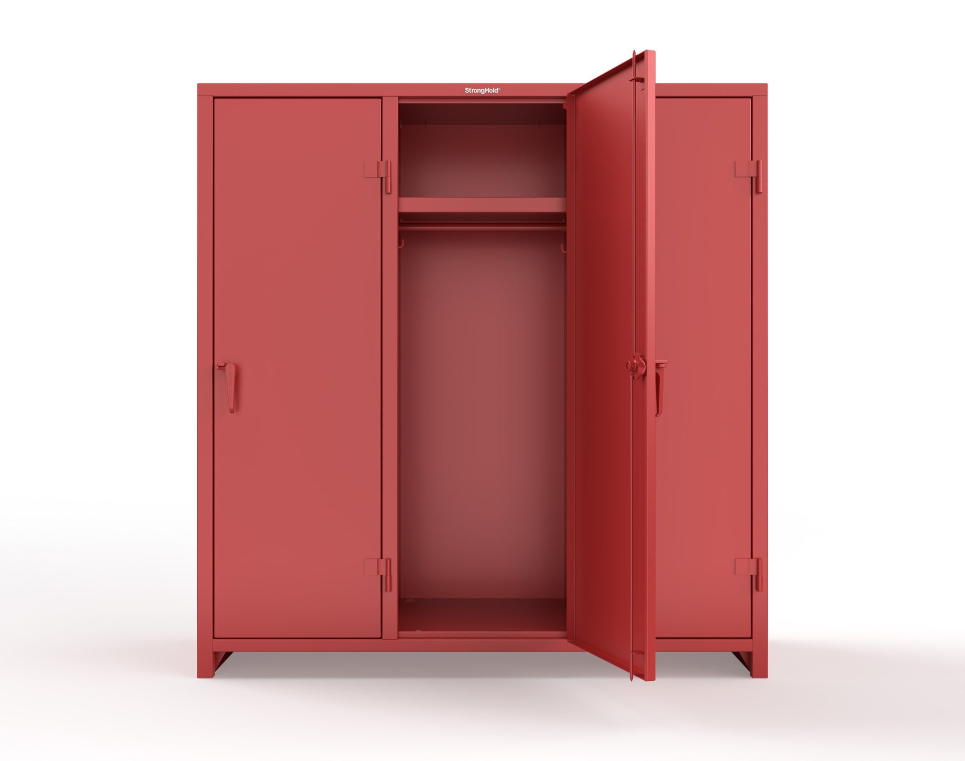 Extra Heavy Duty 14 GA Single-Tier Locker with Shelf and Hanger Rod, 3 Compartments - 72in. W x 24 in. D x 75 in. H - 66-3D-24-1T-L-3001