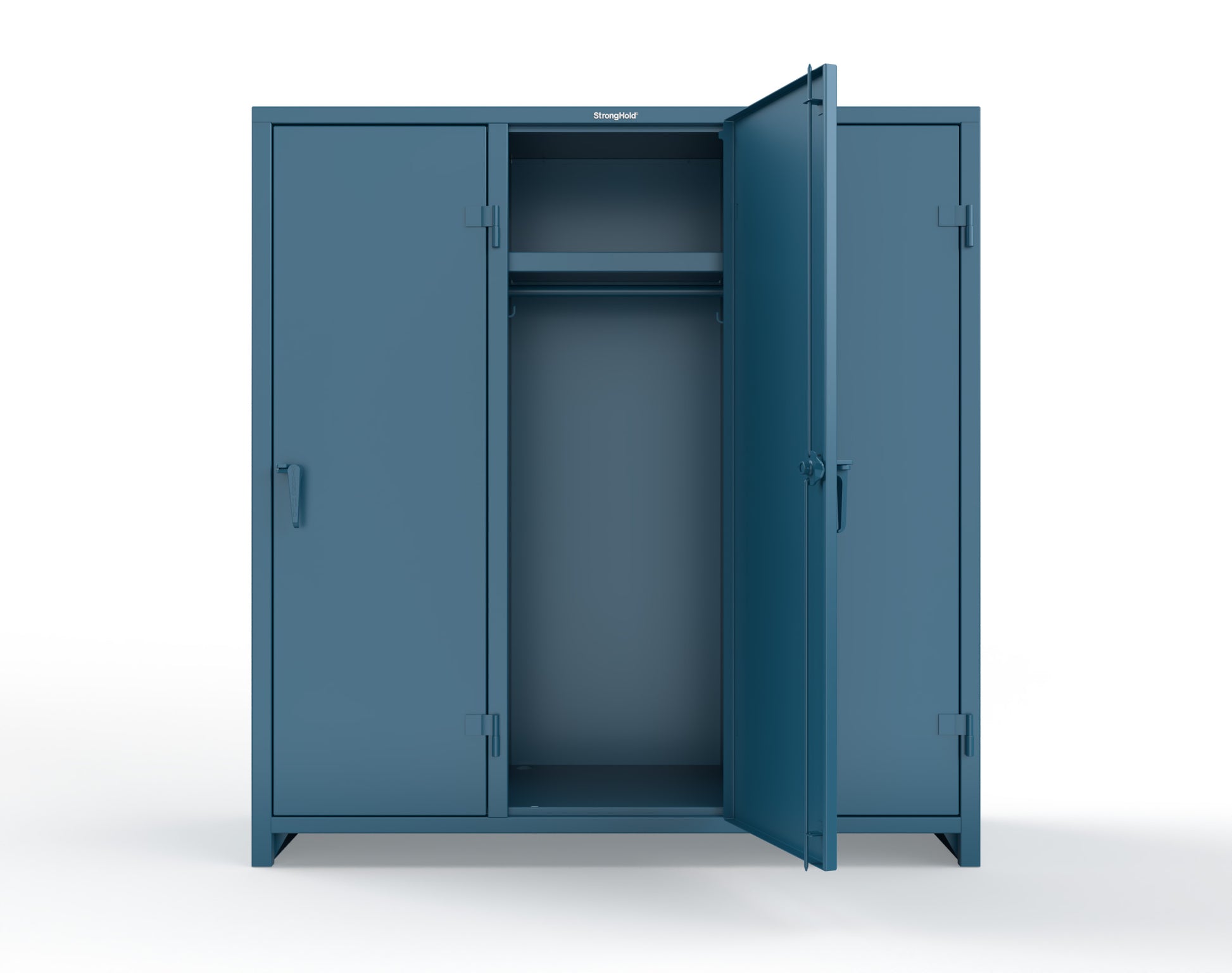 Extra Heavy Duty 14 GA Single-Tier Locker with Shelf and Hanger Rod, 3 Compartments - 72in. W x 24 in. D x 75 in. H - 66-3D-24-1T-L-5010