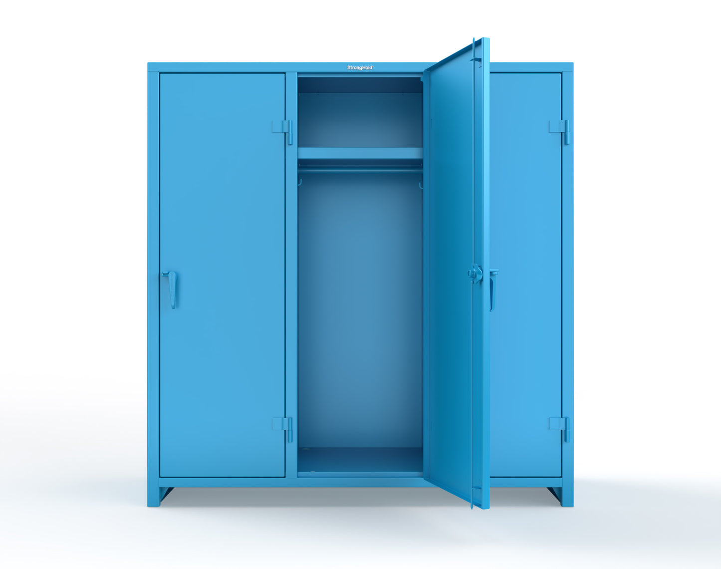 Extra Heavy Duty 14 GA Single-Tier Locker with Shelf and Hanger Rod, 3 Compartments - 72in. W x 24 in. D x 75 in. H - 66-3D-24-1T-L-5012