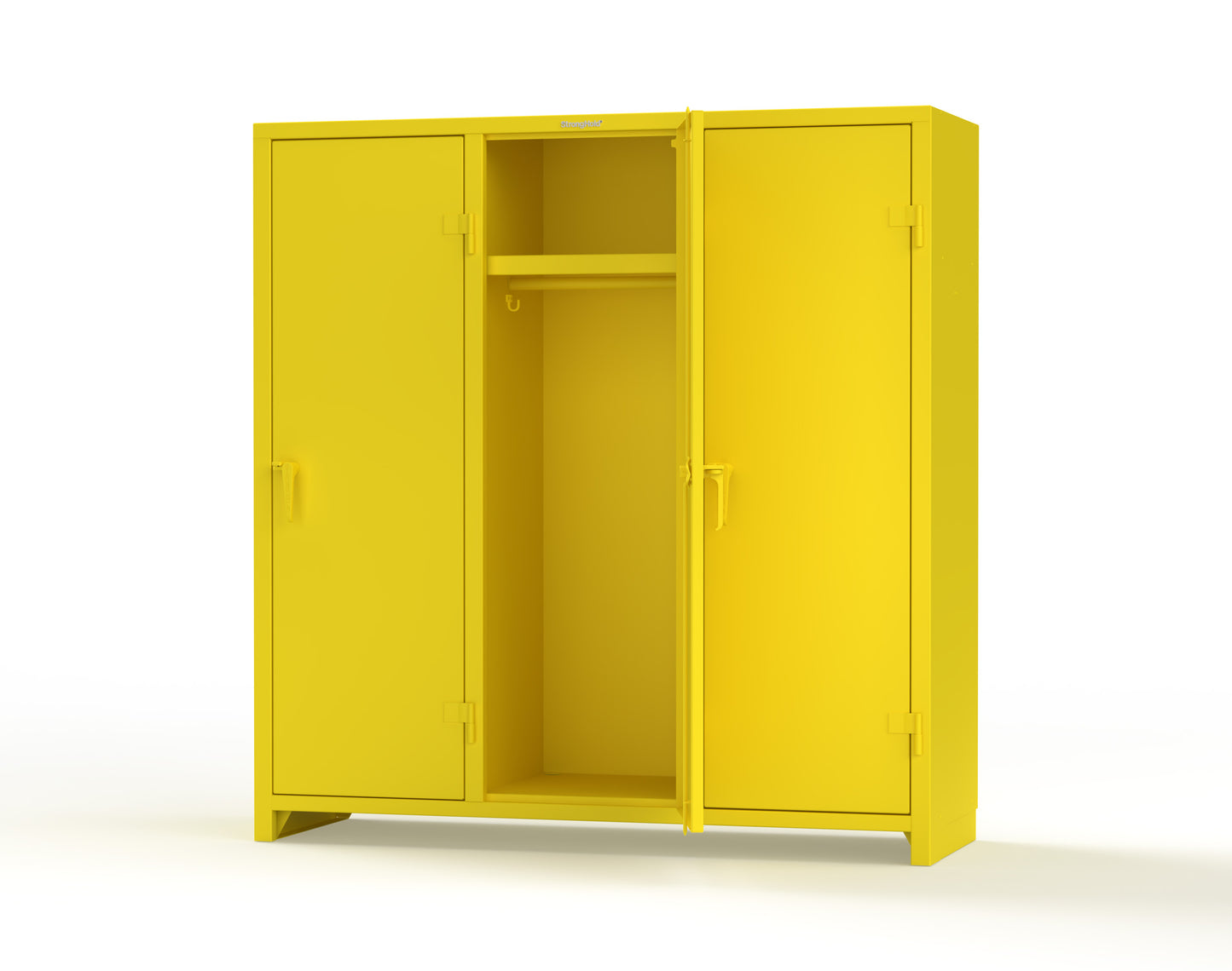 Extra Heavy Duty 14 GA Single-Tier Locker with Shelf and Hanger Rod, 3 Compartments - 72in. W x 24 in. D x 75 in. H - 66-3D-24-1T-L-1023