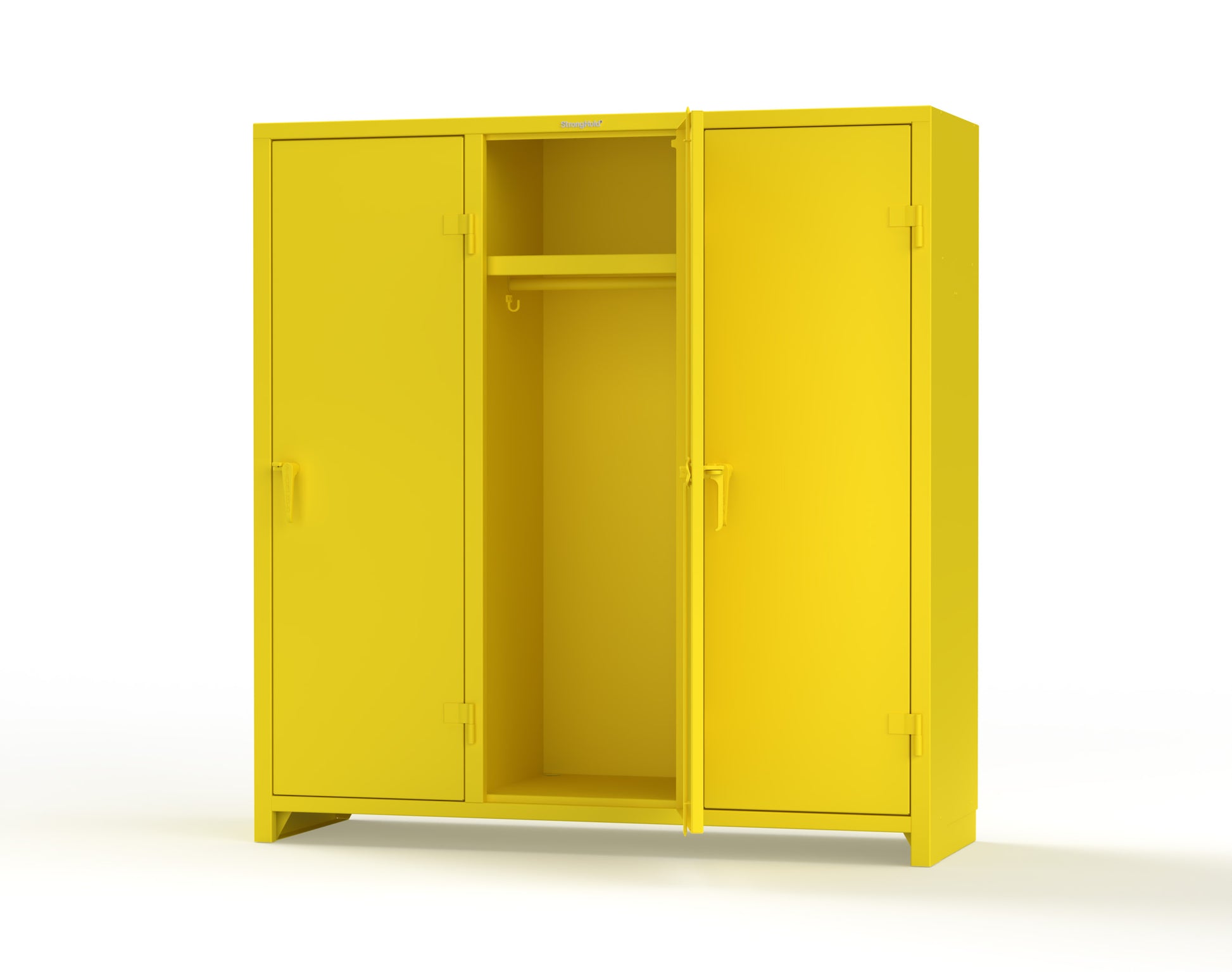 Extra Heavy Duty 14 GA Single-Tier Locker with Shelf and Hanger Rod, 3 Compartments - 72in. W x 24 in. D x 75 in. H - 66-3D-24-1T-L-1023