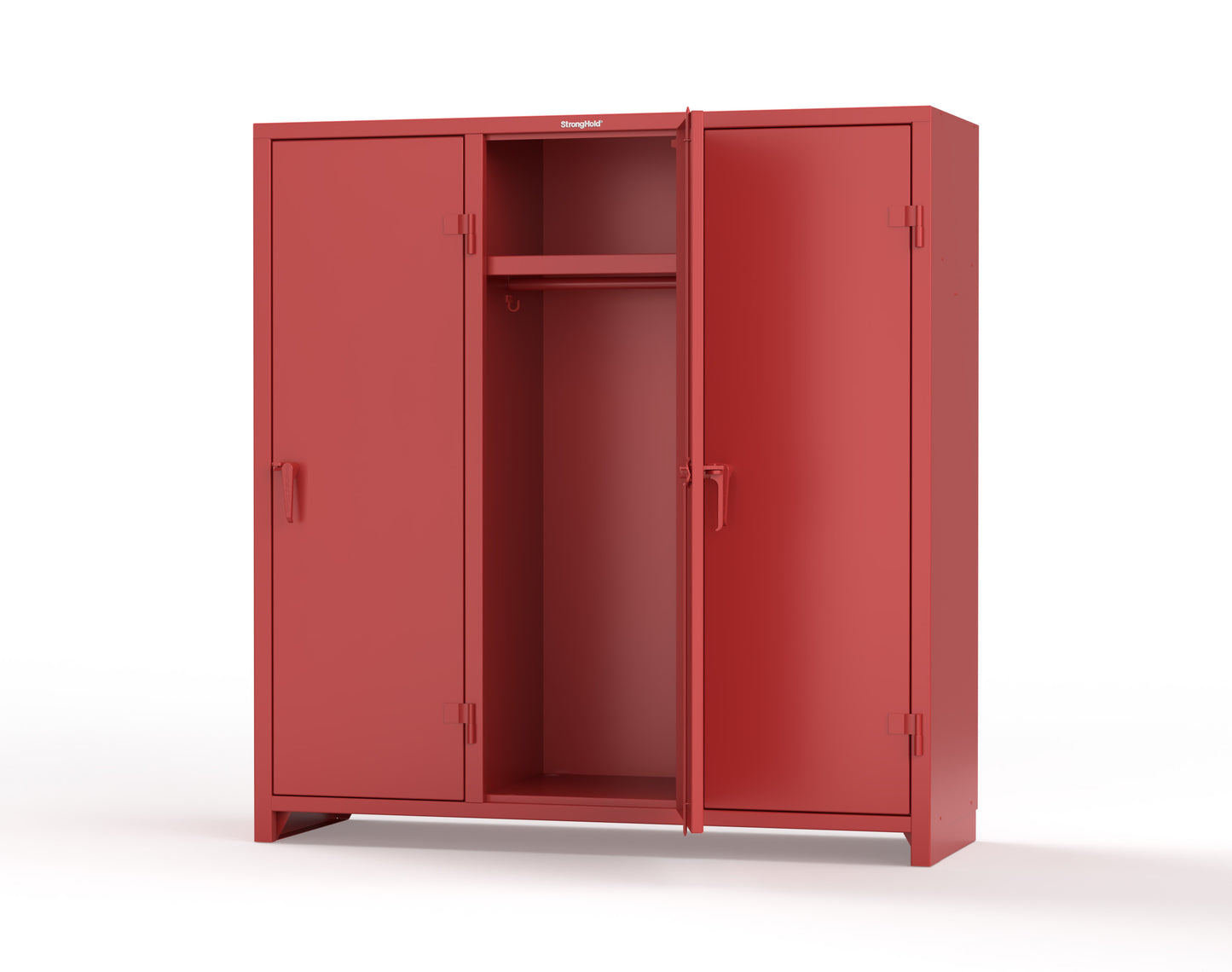 Extra Heavy Duty 14 GA Single-Tier Locker with Shelf and Hanger Rod, 3 Compartments - 72in. W x 24 in. D x 75 in. H - 66-3D-24-1T-L-3001