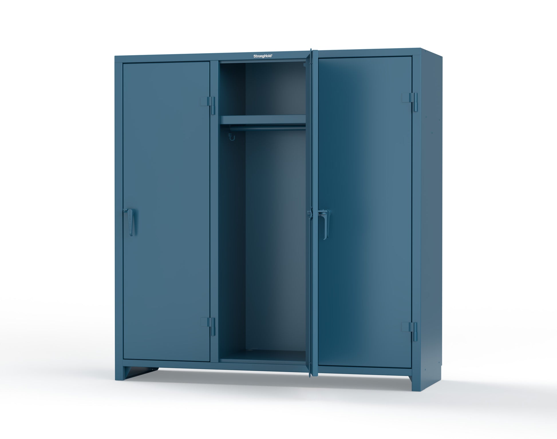 Extra Heavy Duty 14 GA Single-Tier Locker with Shelf and Hanger Rod, 3 Compartments - 72in. W x 24 in. D x 75 in. H - 66-3D-24-1T-L-5010