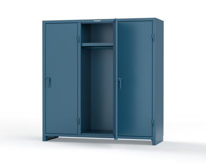 Extra Heavy Duty 14 GA Single-Tier Locker with Shelf and Hanger Rod, 3 Compartments - 72in. W x 24 in. D x 75 in. H - 66-3D-24-1T-L-5010