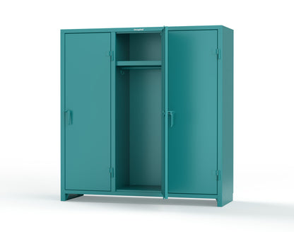 Extra Heavy Duty 14 GA Single-Tier Locker with Shelf and Hanger Rod, 3 Compartments - 72in. W x 24 in. D x 75 in. H - 66-3D-24-1T-L-5021