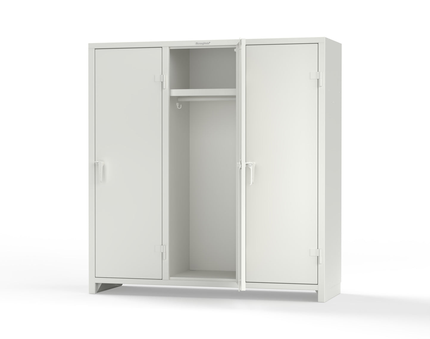 Extra Heavy Duty 14 GA Single-Tier Locker with Shelf and Hanger Rod, 3 Compartments - 72in. W x 24 in. D x 75 in. H - 66-3D-24-1T-L-9003