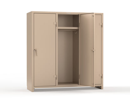 Extra Heavy Duty 14 GA Single-Tier Locker with Shelf and Hanger Rod, 3 Compartments - 72in. W x 24 in. D x 75 in. H - 66-3D-24-1T-L-1019