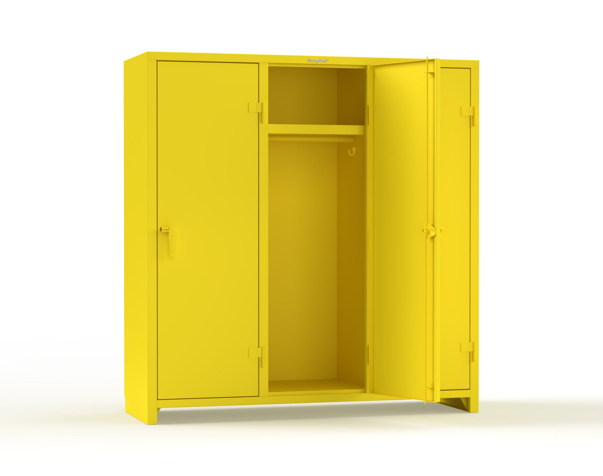 Extra Heavy Duty 14 GA Single-Tier Locker with Shelf and Hanger Rod, 3 Compartments - 72in. W x 24 in. D x 75 in. H - 66-3D-24-1T-L-1023