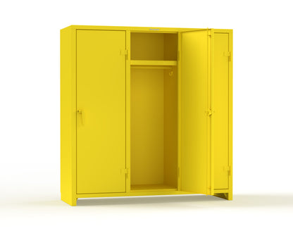 Extra Heavy Duty 14 GA Single-Tier Locker with Shelf and Hanger Rod, 3 Compartments - 72in. W x 24 in. D x 75 in. H - 66-3D-24-1T-L-1023