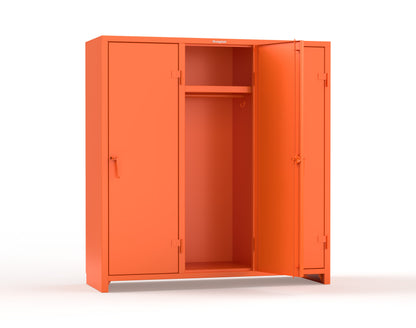 Extra Heavy Duty 14 GA Single-Tier Locker with Shelf and Hanger Rod, 3 Compartments - 72in. W x 24 in. D x 75 in. H - 66-3D-24-1T-L-2004