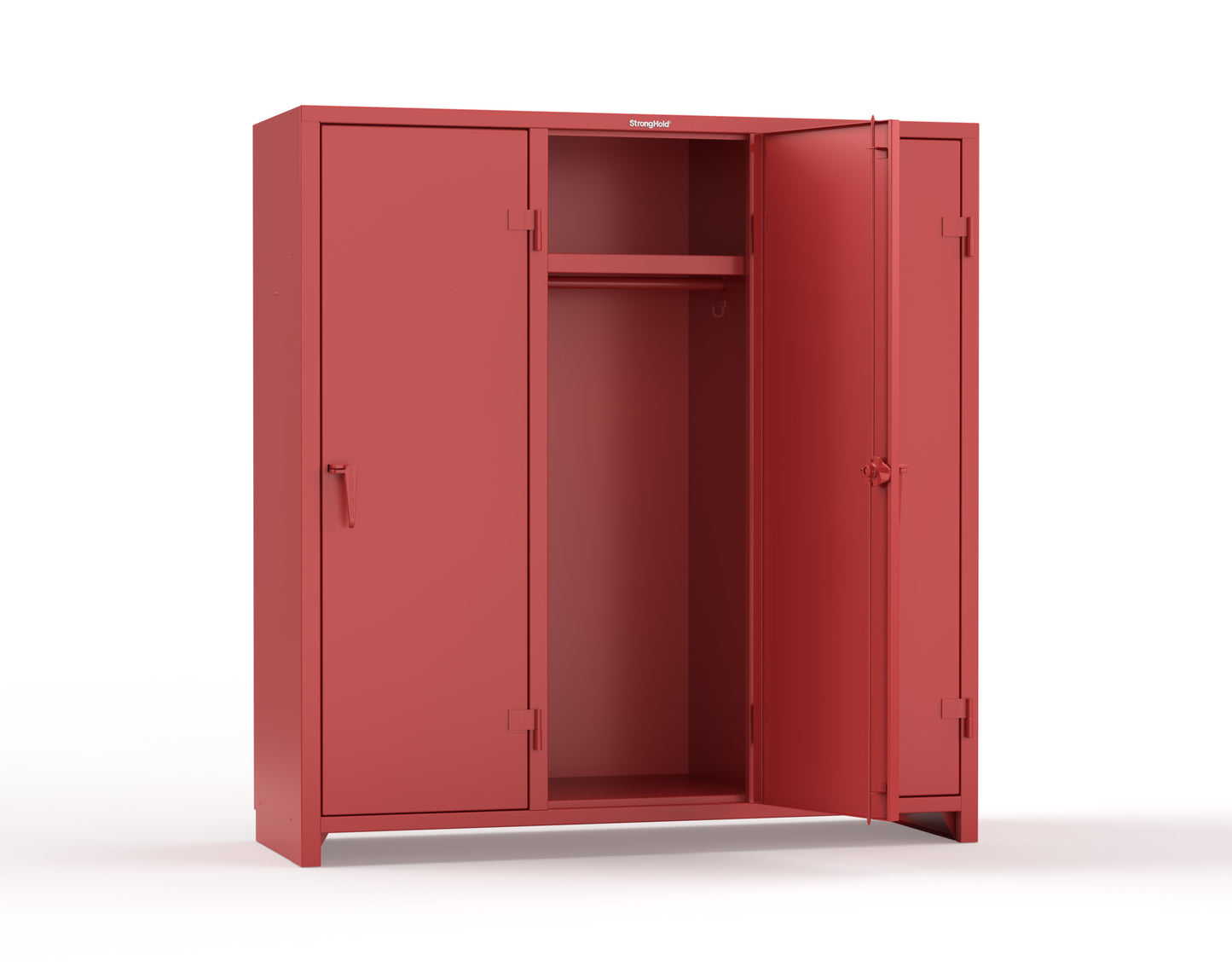 Extra Heavy Duty 14 GA Single-Tier Locker with Shelf and Hanger Rod, 3 Compartments - 72in. W x 24 in. D x 75 in. H - 66-3D-24-1T-L-3001