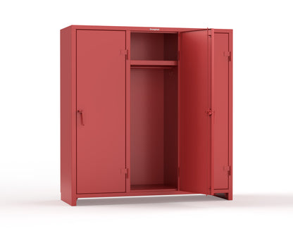 Extra Heavy Duty 14 GA Single-Tier Locker with Shelf and Hanger Rod, 3 Compartments - 72in. W x 24 in. D x 75 in. H - 66-3D-24-1T-L-3001
