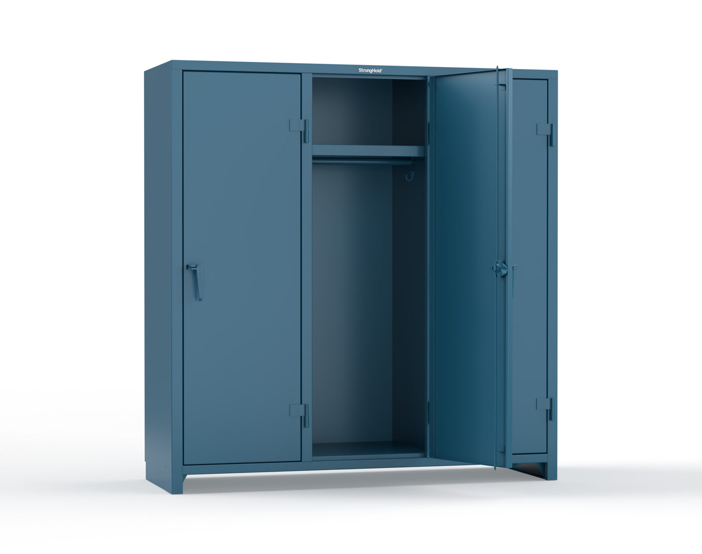 Extra Heavy Duty 14 GA Single-Tier Locker with Shelf and Hanger Rod, 3 Compartments - 72in. W x 24 in. D x 75 in. H - 66-3D-24-1T-L-5010