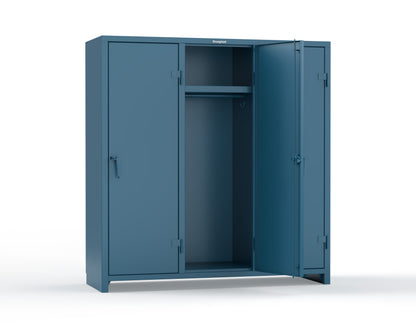 Extra Heavy Duty 14 GA Single-Tier Locker with Shelf and Hanger Rod, 3 Compartments - 72in. W x 24 in. D x 75 in. H - 66-3D-24-1T-L-5010