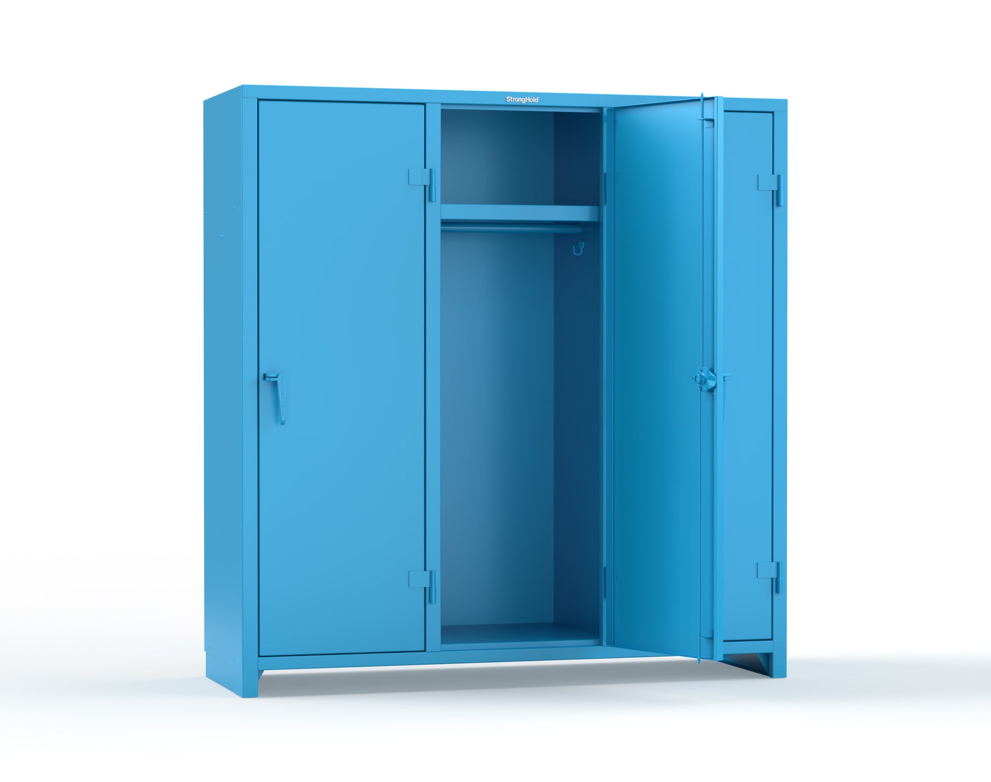 Extra Heavy Duty 14 GA Single-Tier Locker with Shelf and Hanger Rod, 3 Compartments - 72in. W x 24 in. D x 75 in. H - 66-3D-24-1T-L-5012