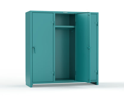 Extra Heavy Duty 14 GA Single-Tier Locker with Shelf and Hanger Rod, 3 Compartments - 72in. W x 24 in. D x 75 in. H - 66-3D-24-1T-L-5021