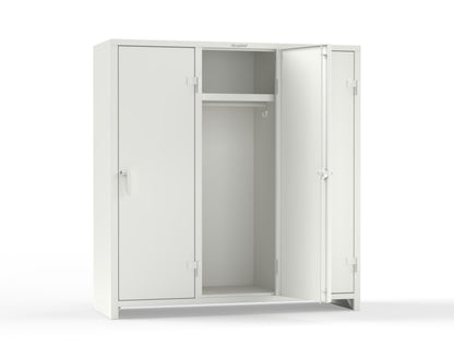 Extra Heavy Duty 14 GA Single-Tier Locker with Shelf and Hanger Rod, 3 Compartments - 72in. W x 24 in. D x 75 in. H - 66-3D-24-1T-L-9003