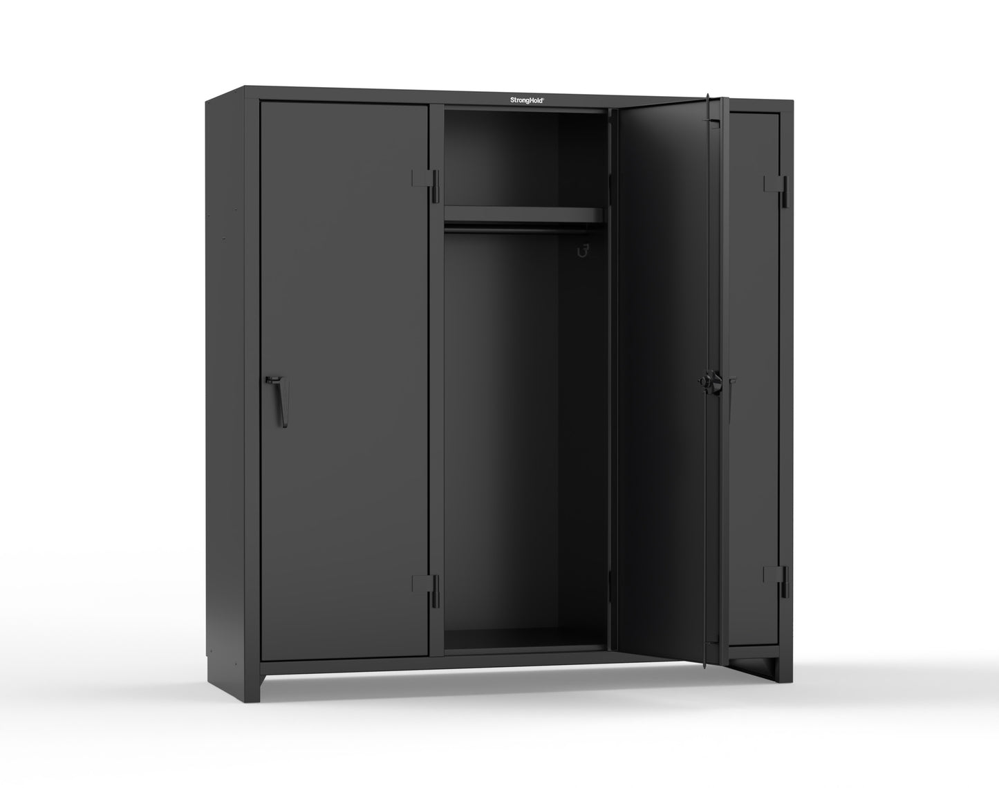 Extra Heavy Duty 14 GA Single-Tier Locker with Shelf and Hanger Rod, 3 Compartments - 72in. W x 24 in. D x 75 in. H - 66-3D-24-1T-L-9005