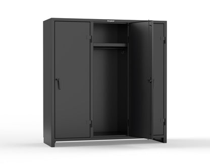 Extra Heavy Duty 14 GA Single-Tier Locker with Shelf and Hanger Rod, 3 Compartments - 72in. W x 24 in. D x 75 in. H - 66-3D-24-1T-L-9005