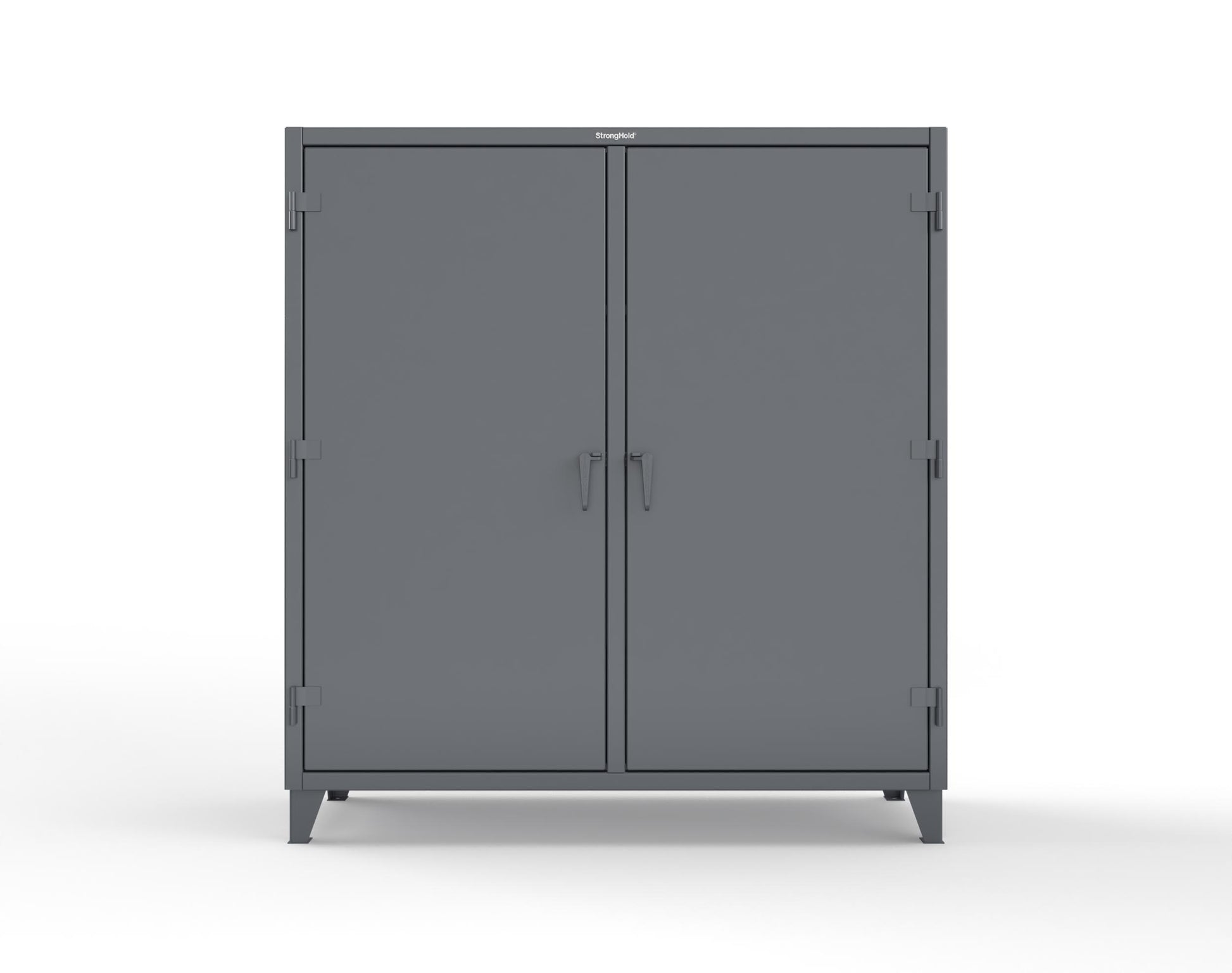 Extreme Duty 12 GA Double Shift Cabinet with 16 Drawers, 2 Shelves - 72 In. W x 24 In. D x 78 In. H - 66-DS-242-16DB-7024