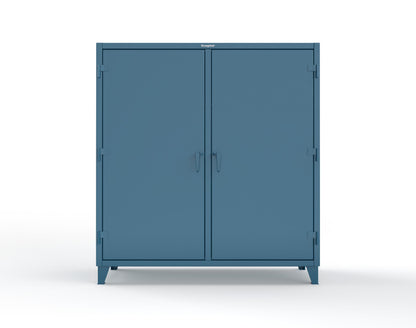 Extreme Duty 12 GA Double Shift Cabinet with 16 Drawers, 2 Shelves - 72 In. W x 24 In. D x 78 In. H - 66-DS-242-16DB-5001