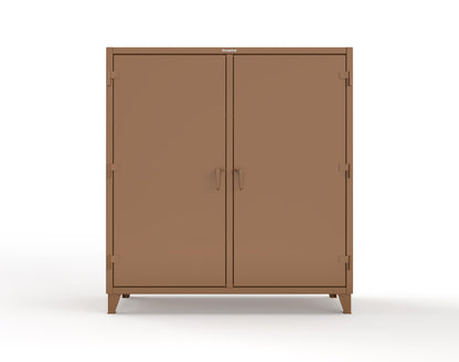 Extreme Duty 12 GA Double Shift Cabinet with 16 Drawers, 2 Shelves - 72 In. W x 24 In. D x 78 In. H - 66-DS-242-16DB-8008