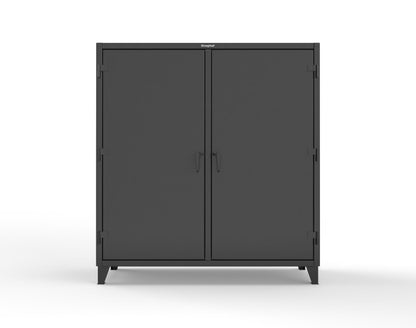 Extreme Duty 12 GA Double Shift Cabinet with 16 Drawers, 2 Shelves - 72 In. W x 24 In. D x 78 In. H - 66-DS-242-16DB-9005