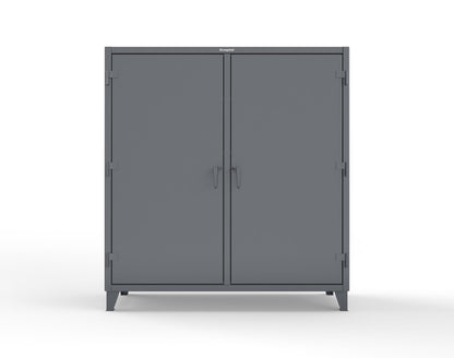 Extreme Duty 12 GA Double Shift Cabinet with 14 Drawers, 4 Shelves - 72 In. W x 24 In. D x 78 In. H - 66-DS-244-14DB-7024