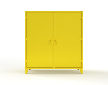 Extreme Duty 12 GA Double Shift Cabinet with 14 Drawers, 4 Shelves - 72 In. W x 24 In. D x 78 In. H - 66-DS-244-14DB-1021