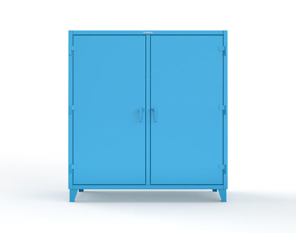 Extreme Duty 12 GA Double Shift Cabinet with 14 Drawers, 4 Shelves - 72 In. W x 24 In. D x 78 In. H - 66-DS-244-14DB-5012