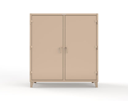 Extreme Duty 12 GA Double Shift Cabinet with 10 Drawers, 6 Shelves - 72 In. W x 24 In. D x 78 In. H - 66-DS-246-10DB-1019