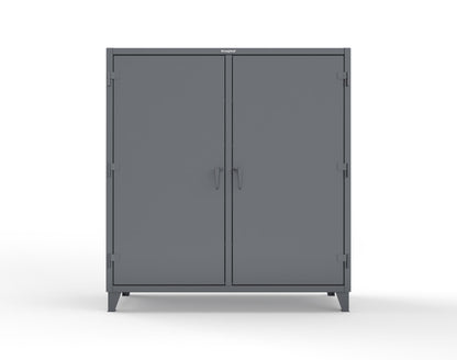 Extreme Duty 12 GA Double Shift Cabinet with 10 Drawers, 6 Shelves - 72 In. W x 24 In. D x 78 In. H - 66-DS-246-10DB-7024