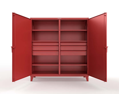 Extreme Duty 12 GA Double Shift Cabinet with 6 Drawers, 6 Shelves - 72 In. W x 24 In. D x 78 In. H - 66-DS-246-6DB-3001