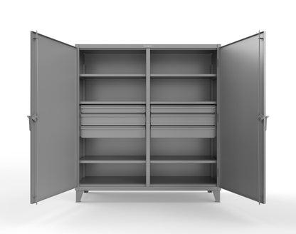 Extreme Duty 12 GA Double Shift Cabinet with 6 Drawers, 6 Shelves - 72 In. W x 24 In. D x 78 In. H - 66-DS-246-6DB-7037