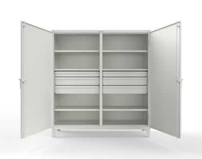 Extreme Duty 12 GA Double Shift Cabinet with 6 Drawers, 6 Shelves - 72 In. W x 24 In. D x 78 In. H - 66-DS-246-6DB-9003
