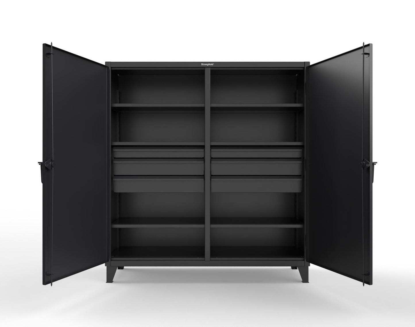 Extreme Duty 12 GA Double Shift Cabinet with 6 Drawers, 6 Shelves - 72 In. W x 24 In. D x 78 In. H - 66-DS-246-6DB-9005