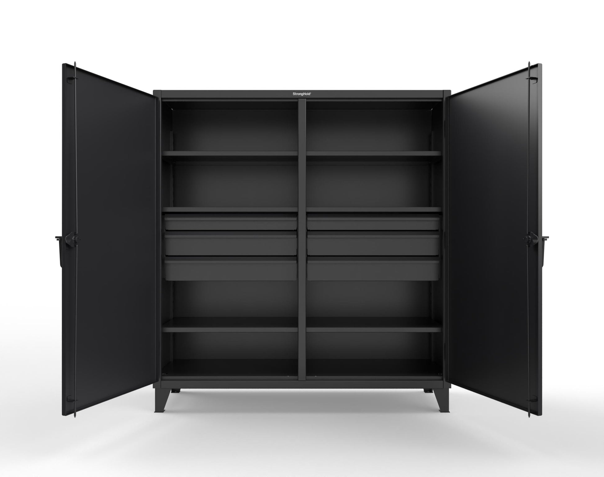 Extreme Duty 12 GA Double Shift Cabinet with 6 Drawers, 6 Shelves - 72 In. W x 24 In. D x 78 In. H - 66-DS-246-6DB-9005
