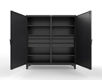 Extreme Duty 12 GA Double Shift Cabinet with 6 Drawers, 6 Shelves - 72 In. W x 24 In. D x 78 In. H - 66-DS-246-6DB-9005