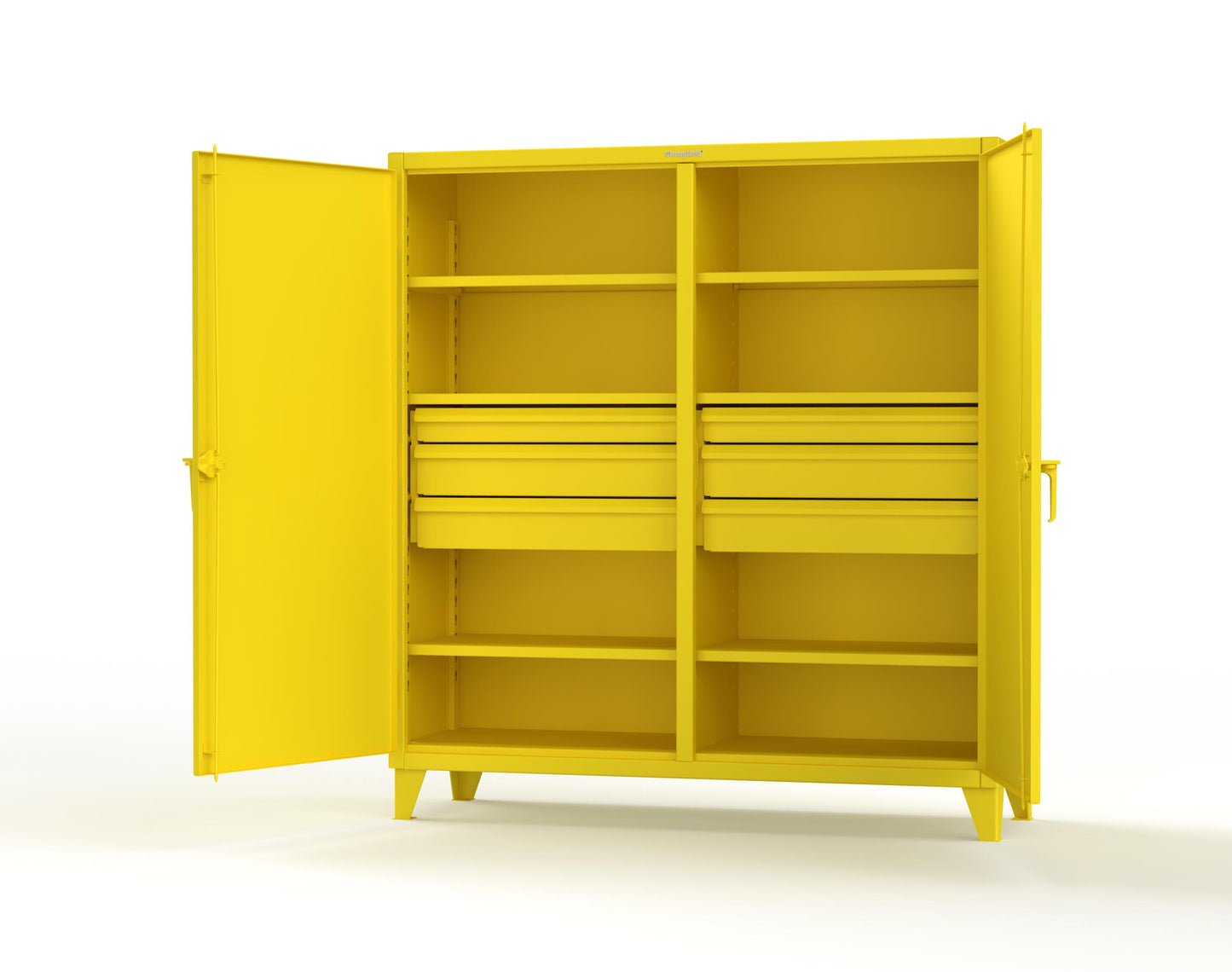 Extreme Duty 12 GA Double Shift Cabinet with 6 Drawers, 6 Shelves - 72 In. W x 24 In. D x 78 In. H - 66-DS-246-6DB-1021