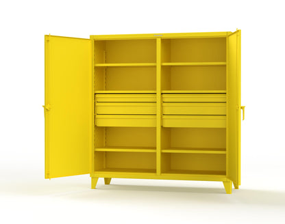 Extreme Duty 12 GA Double Shift Cabinet with 6 Drawers, 6 Shelves - 72 In. W x 24 In. D x 78 In. H - 66-DS-246-6DB-1021