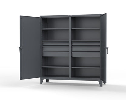 Extreme Duty 12 GA Double Shift Cabinet with 6 Drawers, 6 Shelves - 72 In. W x 24 In. D x 78 In. H - 66-DS-246-6DB-7024