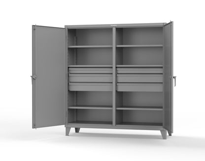 Extreme Duty 12 GA Double Shift Cabinet with 6 Drawers, 6 Shelves - 72 In. W x 24 In. D x 78 In. H - 66-DS-246-6DB-7037
