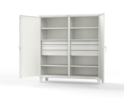 Extreme Duty 12 GA Double Shift Cabinet with 6 Drawers, 6 Shelves - 72 In. W x 24 In. D x 78 In. H - 66-DS-246-6DB-9003