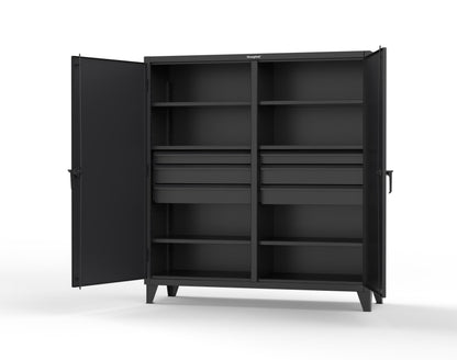 Extreme Duty 12 GA Double Shift Cabinet with 6 Drawers, 6 Shelves - 72 In. W x 24 In. D x 78 In. H - 66-DS-246-6DB-9005