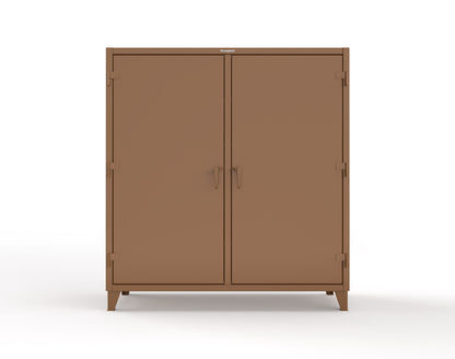 Extreme Duty 12 GA Double Shift Cabinet with 8 Drawers, 6 Shelves - 72 In. W x 24 In. D x 78 In. H - 66-DS-246-8DB-8008